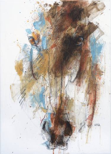 Print of Expressionism Horse Paintings by Benedicte Gele