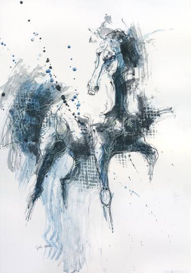 Print of Horse Paintings by Benedicte Gele