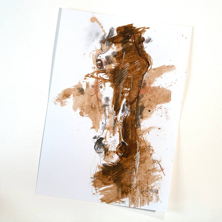 Original Expressionism Horse Painting by Benedicte Gele