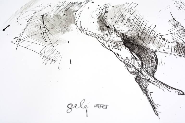 Original Horse Drawing by Benedicte Gele