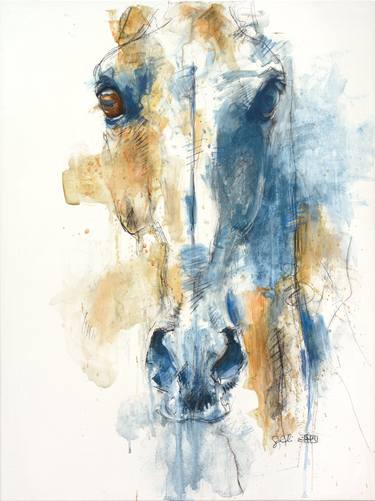 Original Abstract Expressionism Horse Paintings by Benedicte Gele