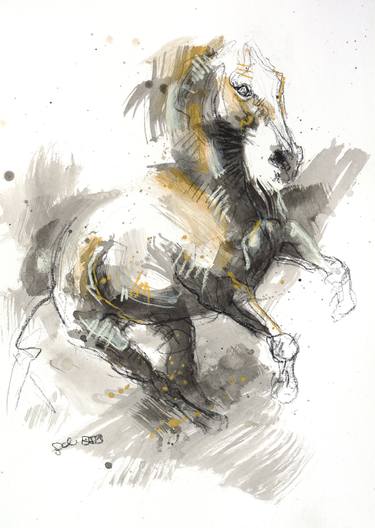 Original Expressionism Horse Paintings by Benedicte Gele