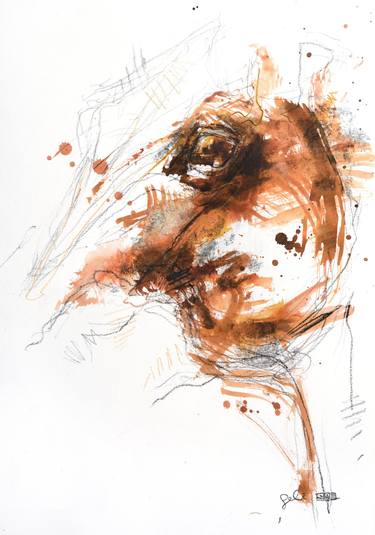 Original Expressionism Horse Paintings by Benedicte Gele