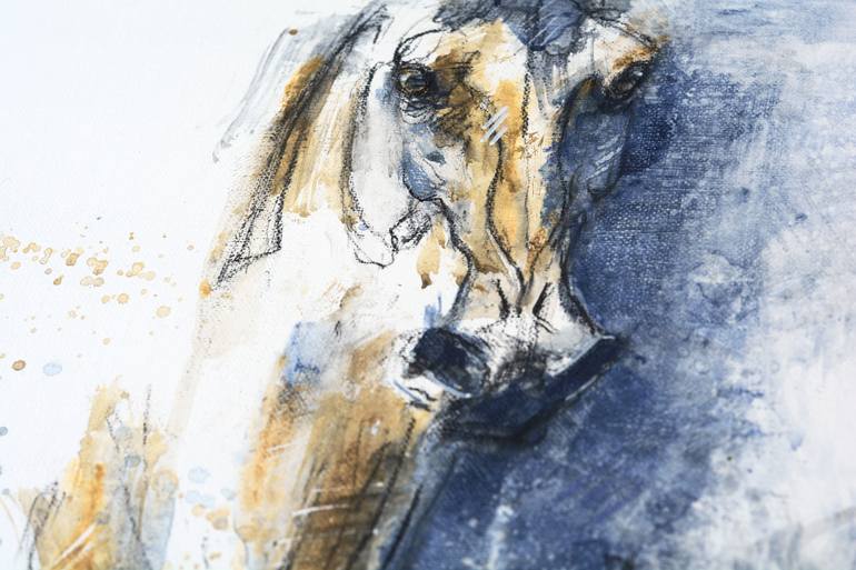Original Abstract Expressionism Horse Painting by Benedicte Gele