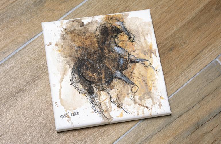 Original Abstract Expressionism Horse Painting by Benedicte Gele
