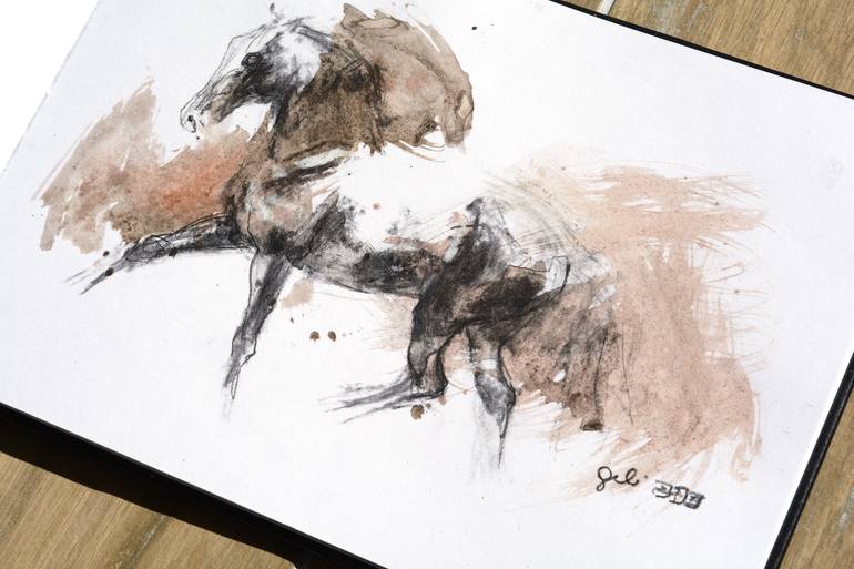 Original Contemporary Horse Drawing by Benedicte Gele
