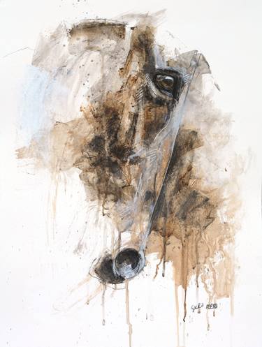Original Figurative Horse Painting by Benedicte Gele