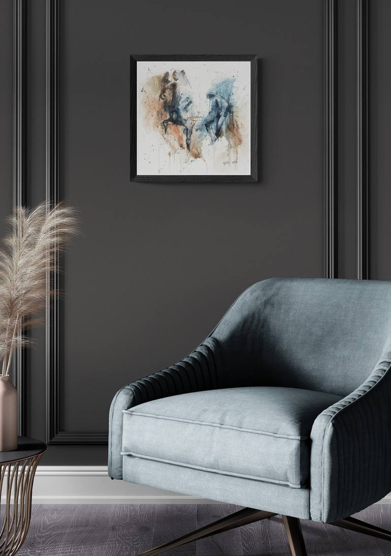 Original Expressionism Horse Painting by Benedicte Gele