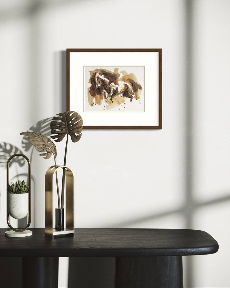 Original Expressionism Horse Painting by Benedicte Gele