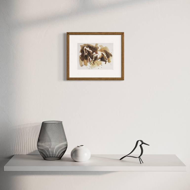 Original Expressionism Horse Painting by Benedicte Gele