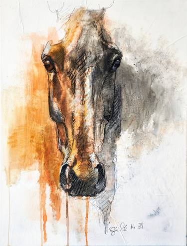 Original Expressionism Animal Drawings by Benedicte Gele