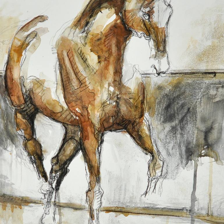 Original Expressionism Horse Painting by Benedicte Gele