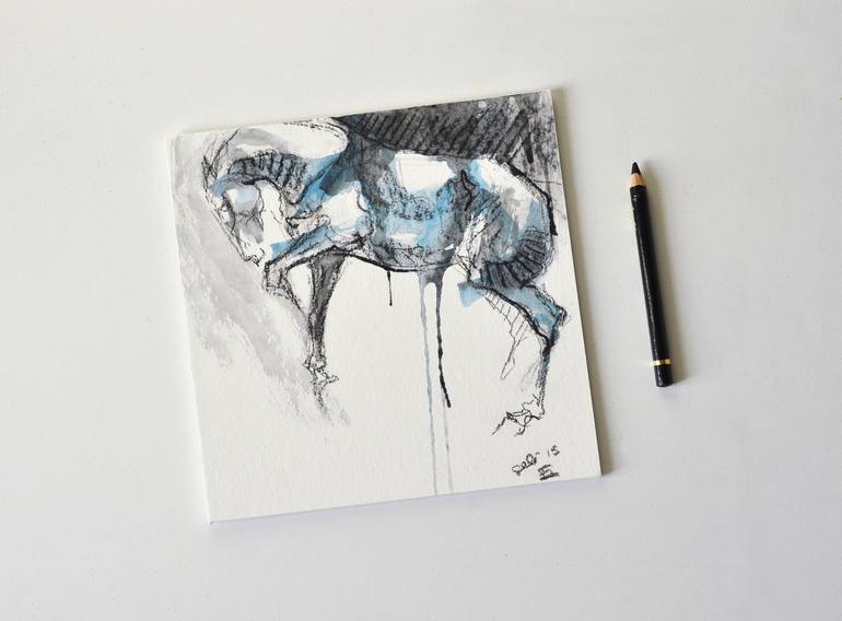 Original Expressionism Animal Drawing by Benedicte Gele
