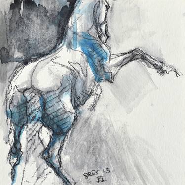 Print of Horse Drawings by Benedicte Gele