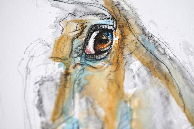 Original Expressionism Horse Drawing by Benedicte Gele
