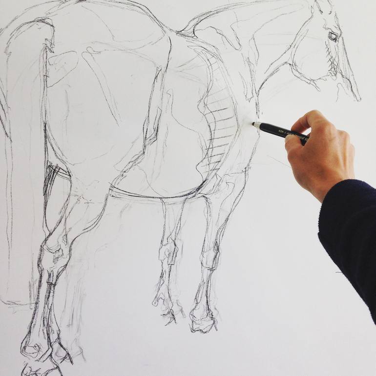 Original Horse Painting by Benedicte Gele