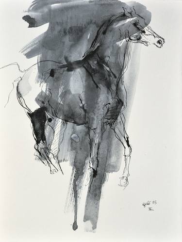 Print of Expressionism Horse Drawings by Benedicte Gele