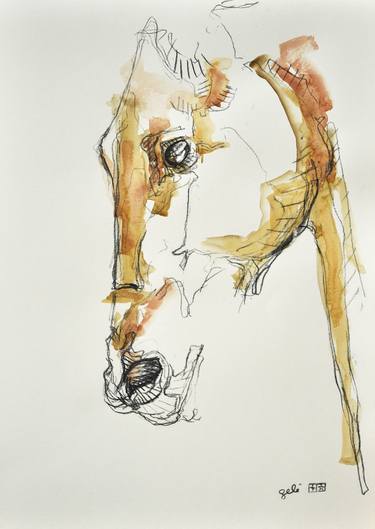 Print of Figurative Horse Drawings by Benedicte Gele