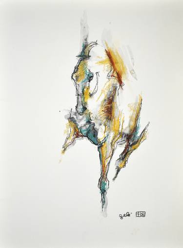 Print of Expressionism Horse Paintings by Benedicte Gele