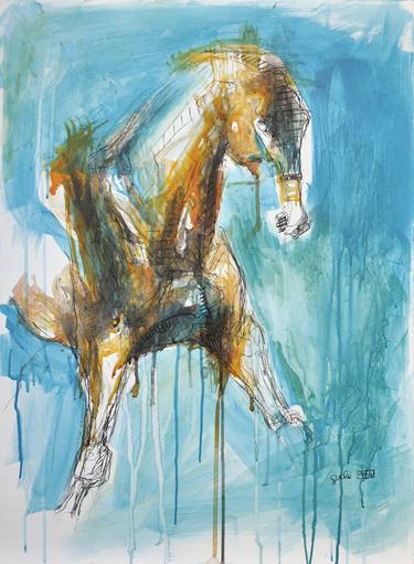 Print of Expressionism Horse Paintings by Benedicte Gele