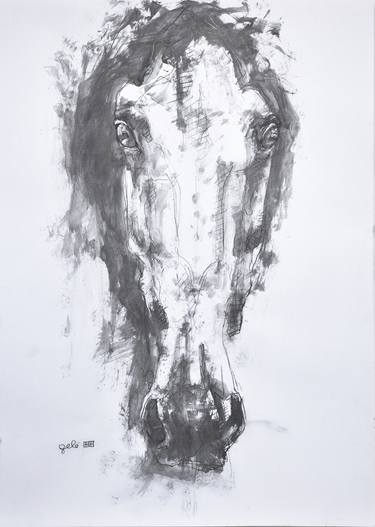 Print of Expressionism Horse Drawings by Benedicte Gele