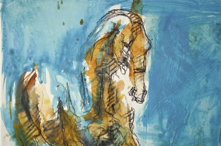 Original Expressionism Horse Painting by Benedicte Gele