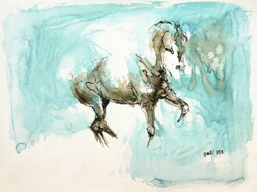 Print of Expressionism Horse Paintings by Benedicte Gele