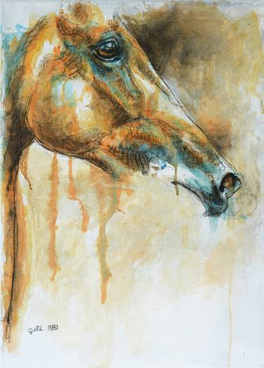 Print of Expressionism Horse Paintings by Benedicte Gele