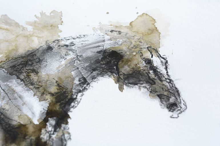 Original Expressionism Horse Drawing by Benedicte Gele