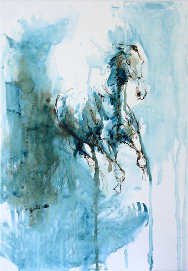 Print of Expressionism Horse Paintings by Benedicte Gele