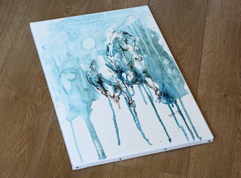 Original Expressionism Horse Painting by Benedicte Gele