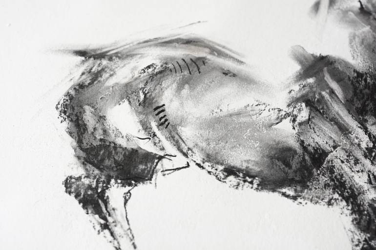 Original Expressionism Horse Drawing by Benedicte Gele
