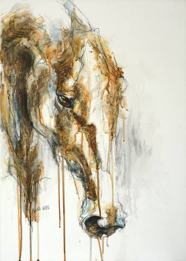 Print of Horse Paintings by Benedicte Gele