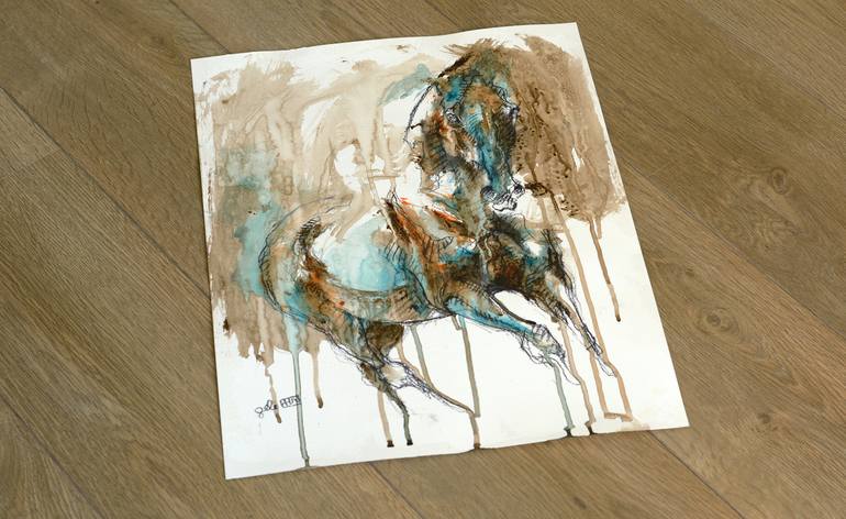 Original Horse Painting by Benedicte Gele