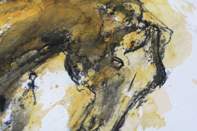 Original Expressionism Horse Drawing by Benedicte Gele