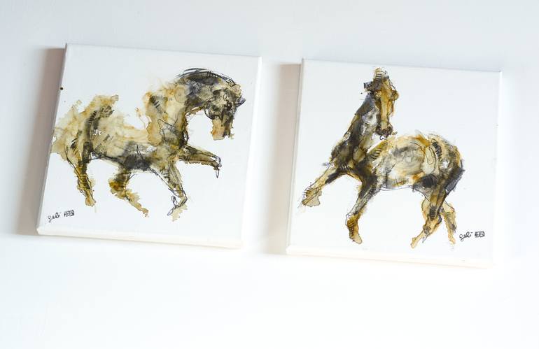 Original Expressionism Horse Painting by Benedicte Gele