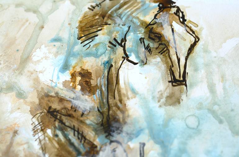 Original Expressionism Horse Painting by Benedicte Gele