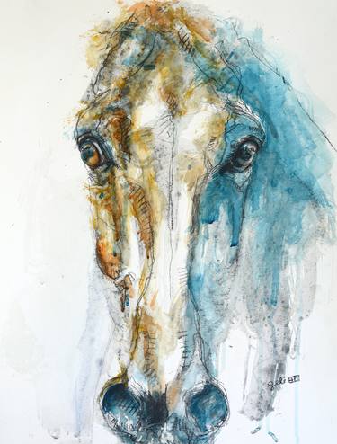 Print of Expressionism Horse Paintings by Benedicte Gele