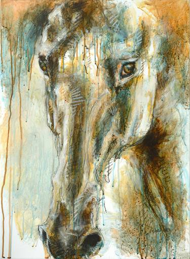 Print of Expressionism Horse Paintings by Benedicte Gele