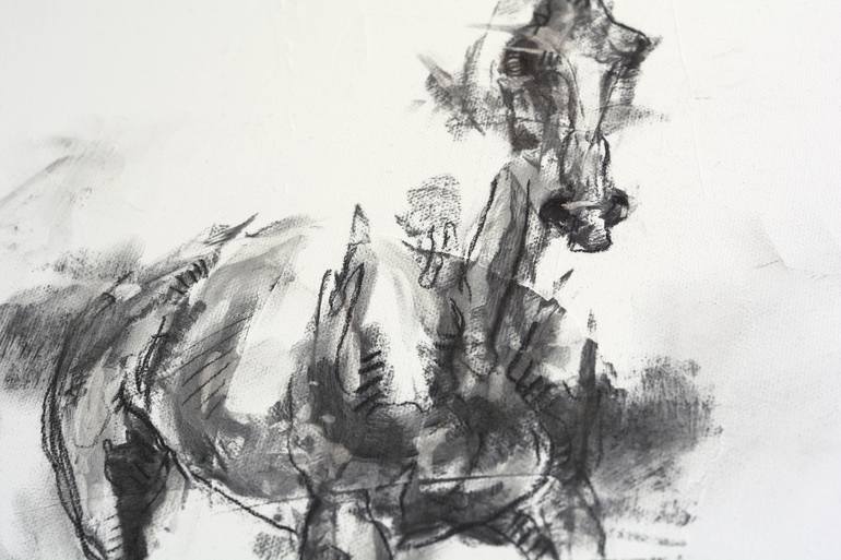 Original Expressionism Horse Drawing by Benedicte Gele