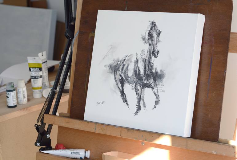 Original Horse Drawing by Benedicte Gele