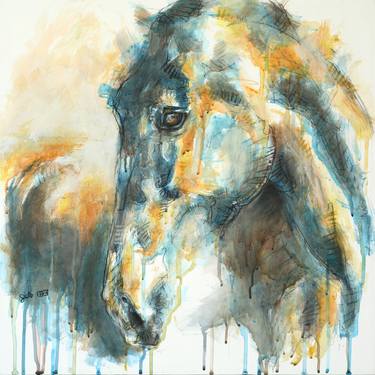 Print of Expressionism Horse Paintings by Benedicte Gele