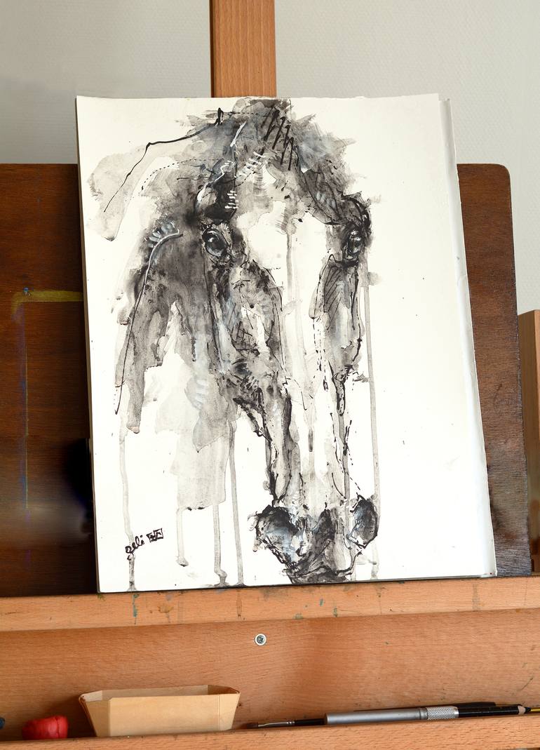 Original Horse Painting by Benedicte Gele