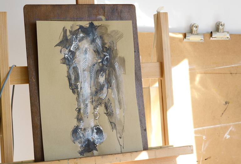 Original Expressionism Horse Painting by Benedicte Gele