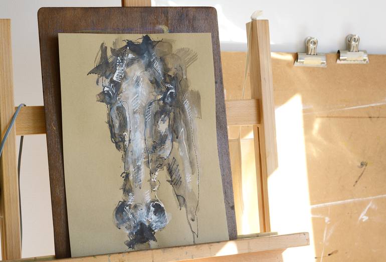 Original Horse Painting by Benedicte Gele