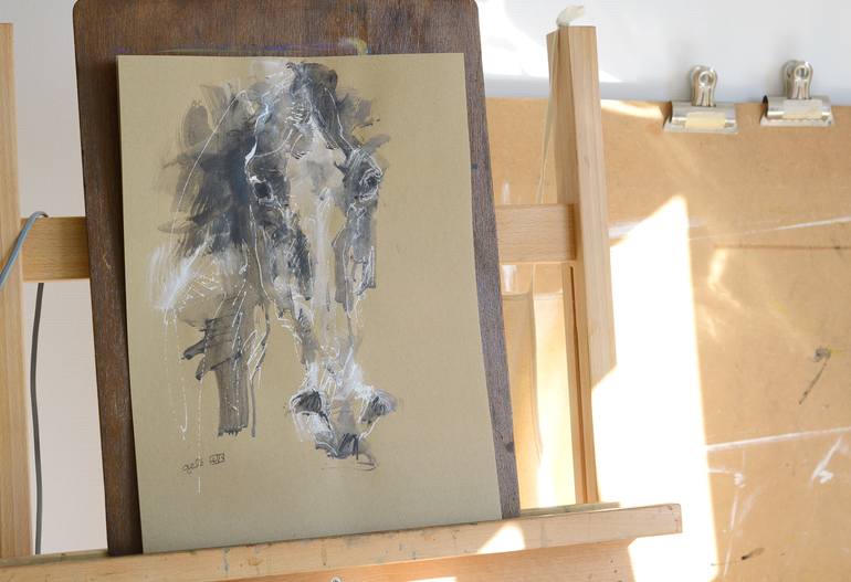 Original Expressionism Horse Painting by Benedicte Gele