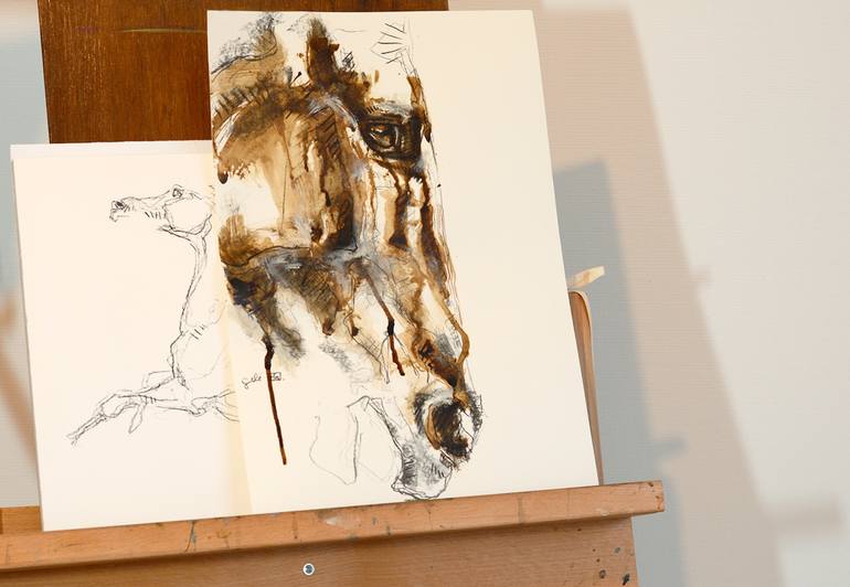 Original Horse Painting by Benedicte Gele