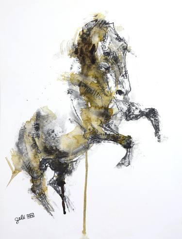 Saatchi Art Artist Benedicte Gele; Drawing, “Equine Nude 102t” #art