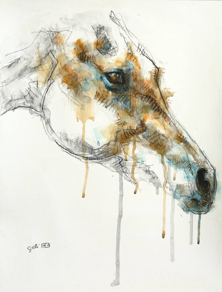 Original Horse Drawing by Benedicte Gele