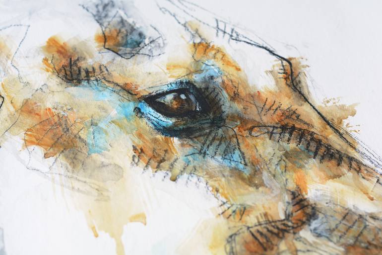 Original Expressionism Horse Drawing by Benedicte Gele